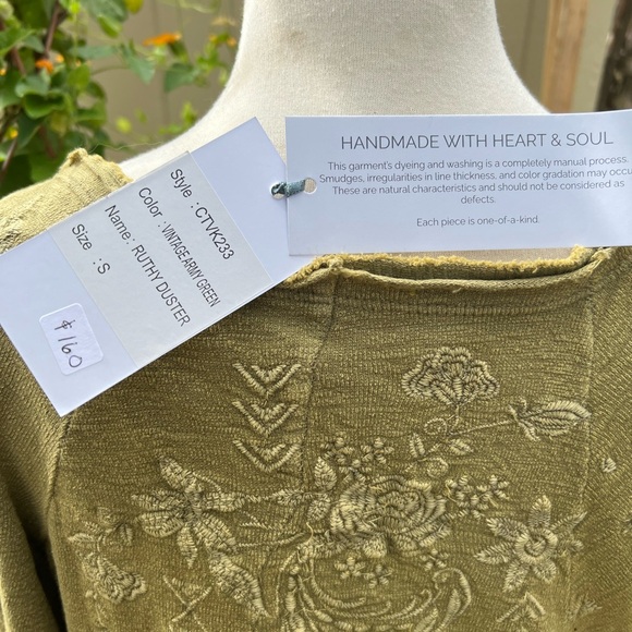 NWT -Gorgeous Army Green Ruthy Duster - Picture 6 of 7